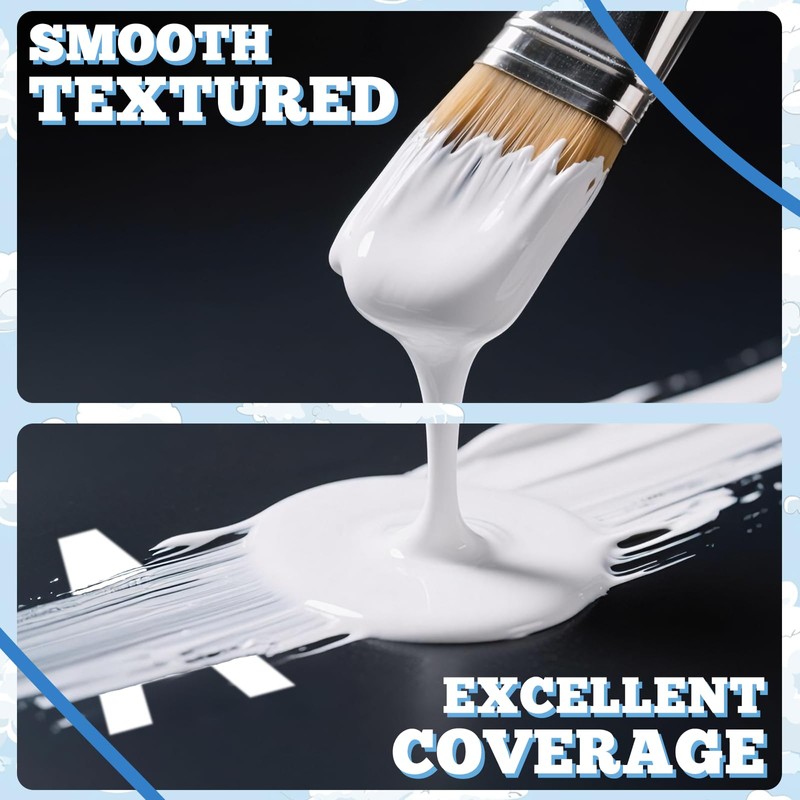 White Acrylic Paint 140oz, Acrylic Paint White for Multi Surface,
