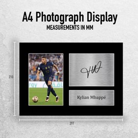 HWC Trading A4 Kylian Mbappe France Gifts Printed Autograph Picture for Fans and Supporters of Signing - A4