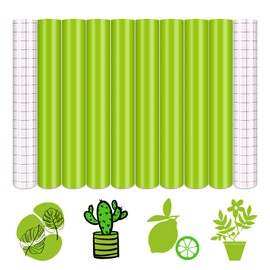Tintnut Green Permanent Vinyl - 8 Sheets 12"x10" Apple Green Adhesive Vinyl Sheets Self Sticker Water Proofing Vinyl Compatible with Cricut Or Silhouette