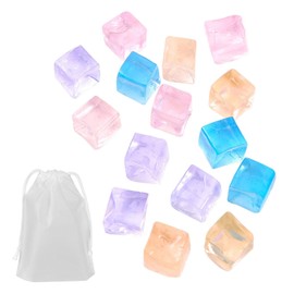 15 Pieces Of Ice Cube Squeeze Toys, 1 Piece Of Storage Bag, Soft Three-Dimensional Cube Toys, Decompression Mini Toys