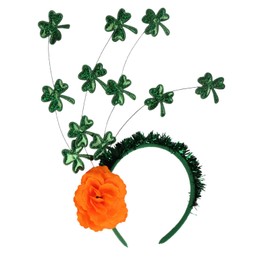 hhdatc St. Patrick's Day Green Hat Headband – Shamrock Hair Accessory for Women, Festive Irish Clover Holiday Style