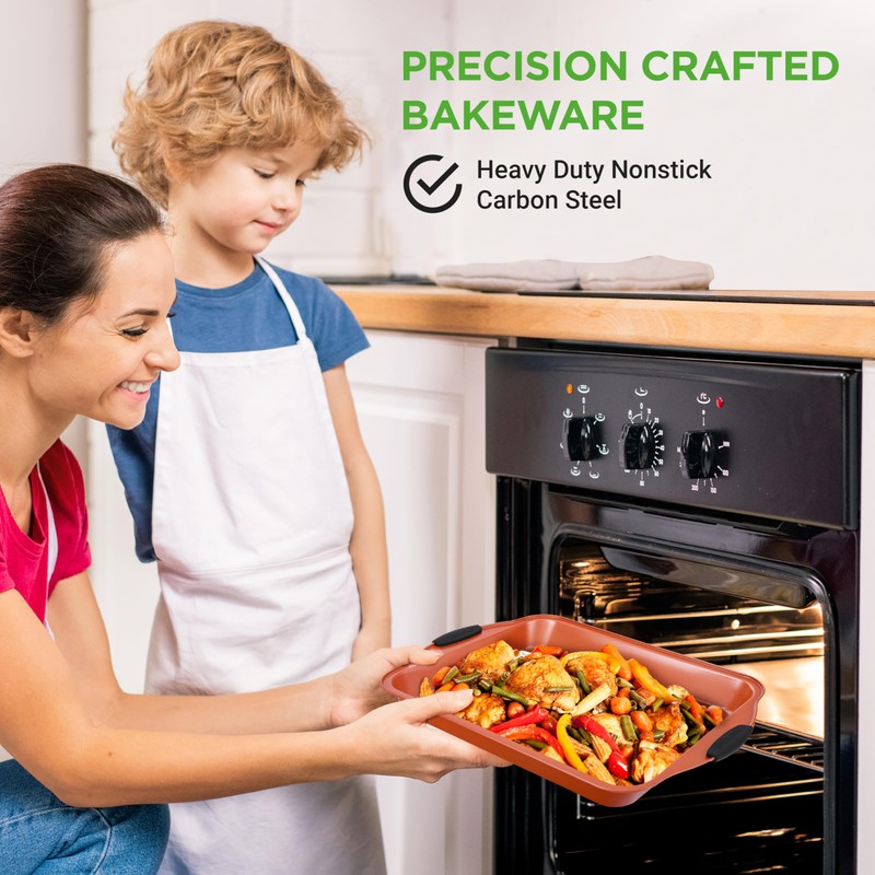 NutriChef 8 Piece Baking Pans Set - Nonstick Carbon Steel