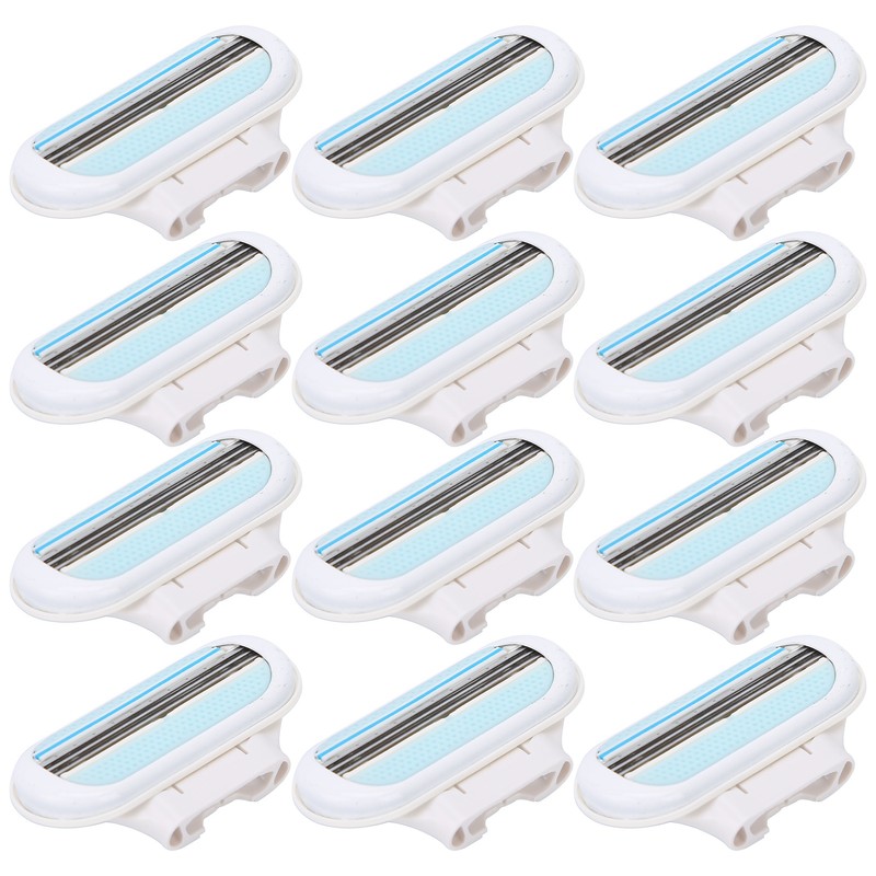 12Pcs Women's Razor Blade Refills 3 Blade Replacement Razor Blade