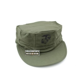 R & B DISTRIBUTING CO., INC. USMC CAP OD GREEN RIPSTOP 8 POINT 2 PLY TOP STITCH WITH EGA - 7 1/2 (LARGE)