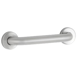 Bobrick 6806 Series 304 Handicapped Stainless Steel Straight Grab Bar | Concealed Mounting | Snap Flange | Satin Finish | 1-1/2" Diameter (18 inch)