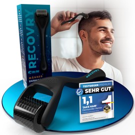 RECOVRY Derma Roller Men - For Maximum Hair Growth | Stainless Steel Needles - Promotes Thick and Full Hair | Micro Needle Roller