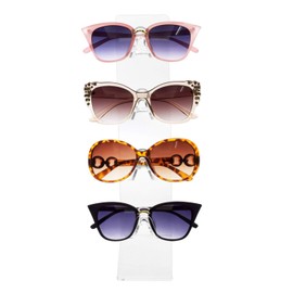 MOOCA - Soporte de acrílico para anteojos, soporte de anteojos de sol, soporte de anteojos de sol, soporte de acrílico para anteojos de sol, soporte para estante de anteojos de sol, exhibición de vidrio acrílico, 4 marcos