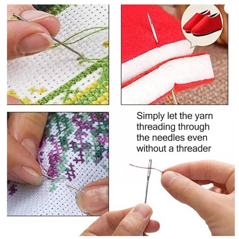 300pcs Hand Sewing Needle Professional Stainless Steel Big Eye Easy