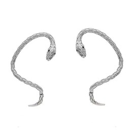 Snake Ear Cuff Earrings Silver Snake Earrings Ear Climbers Earrings for Women Snake Stud Earrings for Men 2Pcs