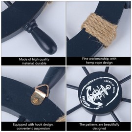 IMIKEYA Bateau Decoratif Wooden Ship Wheel figurines for outdoors wood decor outdoor sign summer crafts wooden anchor sailboat hub plaque 28c Accessoire Bateau Pirate