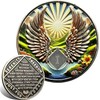 Leafence Recovery and Resilience Commemorative Sobriety Coin Recovery Addiction and Medallions Challenge Coin Narcotics Alcoholics Anonymous (Flying with Wings, 1 Year)