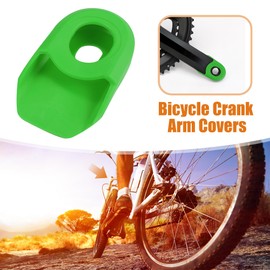 X AUTOHAUX 2pcs Soft Plastic Bicycle Cycling Crank Boot Protectors Mountain Bike Gel Sleeve Crank Arm Cover Protection Green