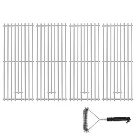 7mm 4 Pack 16517 Grill Grates for Bull 4 Burner Grill - Angus 47628/47629, Outlaw 26038/26039/69008/69009/65073/87049, Lion Premium L75000, Stainless Steel Cooking Grates with Grill Brush