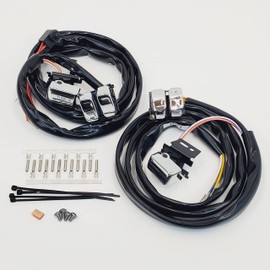 Handlebar Wiring Harness Kit with CHROME Switches for 1996-2006 Harley Touring, Softail, Dyna, V-Rod, FXR, Sportster – With Hardware, Zip-ties, Heat Shrink, Molex Connectors, Wiring Diagram – 48” Long