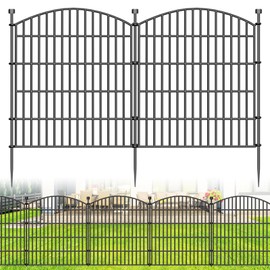 Decorative Garden Fence, 5 Panels - 32 in (H) x 11.8 ft (L) No Dig Dog Fence Outdoor for Yard, Rustproof Tall Garden Fencecing Panels, Animal Barrier Suitable for Yard Border, Patio, and Outdoor Use