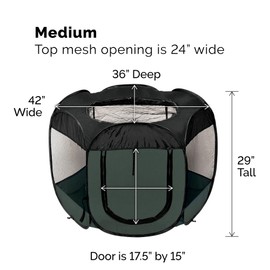 Furhaven Pop Up Playpen Pet Tent Playground - Hunter Green, Medium