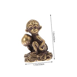 iplusmile 1Pc Mini Monkey Shape Copper Ornament Cute Desktop Decor Lightweight and Sturdy Craft for Home Office Decoration Chinese Style Monkey Figurine Adornment