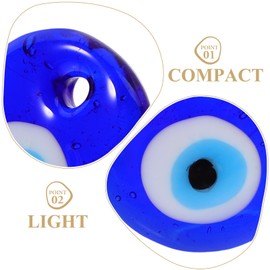 PRETYZOOM Blue Eye Craft Beads Glass Nazar Boncuk Beads Jewellery Beads 3 cm Turkish Lucky Charm Spacer Beads Evil Eye Evil Eye Pendant Charm for Jewellery Making Pack of 12, Glass