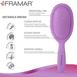 Framar Cepillo desenredante para cabello grueso – Cepillo desenredante para cabello grueso, cepillo de pelo para niños para cabello rizado, cepillo de