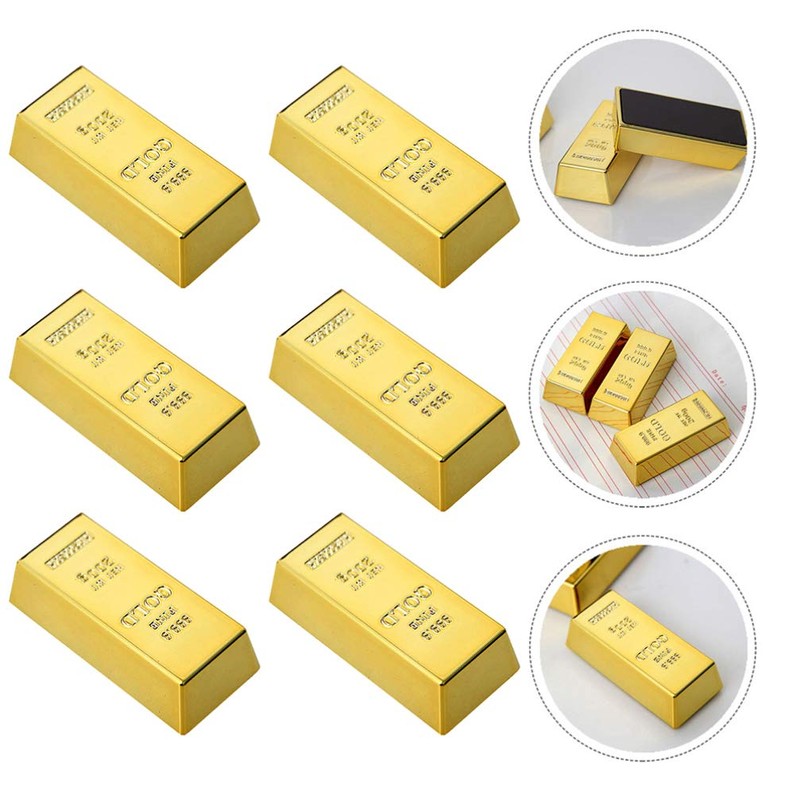 Mini Fridge Magnets Golden Brick Loose Stickers Gold Brick Decorations