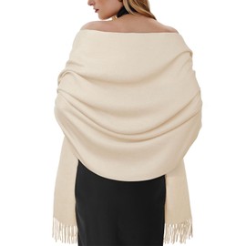 Womens Pashmina Shawls and Wraps for Evening Dresses Wedding Party Bridesmaid Winter Warm Long Scarf Shawl, A-Beige