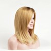 NiceToBuy Umeet Middle/Shoulder Length Ombre Blonde Dark Brown Roots Medium