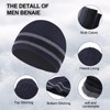 CHUANGLI Mens Winter Beanie Hat Striped Warm Knit Plain Ski