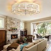 Depuley Modern Ceiling Fans with Light: Cement Flush Mount Ceiling