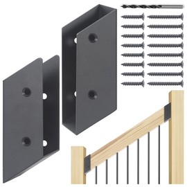 WOCEPU 32.5°Stair Angle Stainless Steel Deck Railing Brackets Connectors for 2"x4" (Actual 1.5"x3.5") Railing Wood Post (8 Pair)