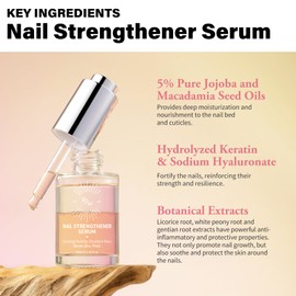 EJW Nail Strengthener - Growth & Conditioning Treatment for Thin, Weak, and Damaged Nails | 1.01 fl oz, Vegan & Cruelty-Free, Base Coat Compatible