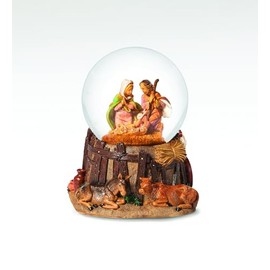 Fontanini by Roman, Nativity 80MM Dome, Musical, Glitterdome Collection, Handmade in Italy, Designed and Manufactured in Tuscany, Polymer, Hand Painted, Italian, Detailed