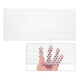 PATIKIL 15.7" x 7.9" 304 Stainless Steel Perforated Sheet, 0.31" Hole 19GA Expanded Metal Mesh Plate Screen Decorative Meshes for Ventilation Grill Smoking