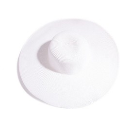 Upstore 1PCS Women Lady Girls Pure Color Foldable Wide Big Brim Elegant Bowknot Sun Hat Bohemia Style Summer Beach Straw Cap UPF 50+ (White)