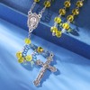 Catholic Rosary Yellow Crystal Beads Rosary Necklace with with Miraculous