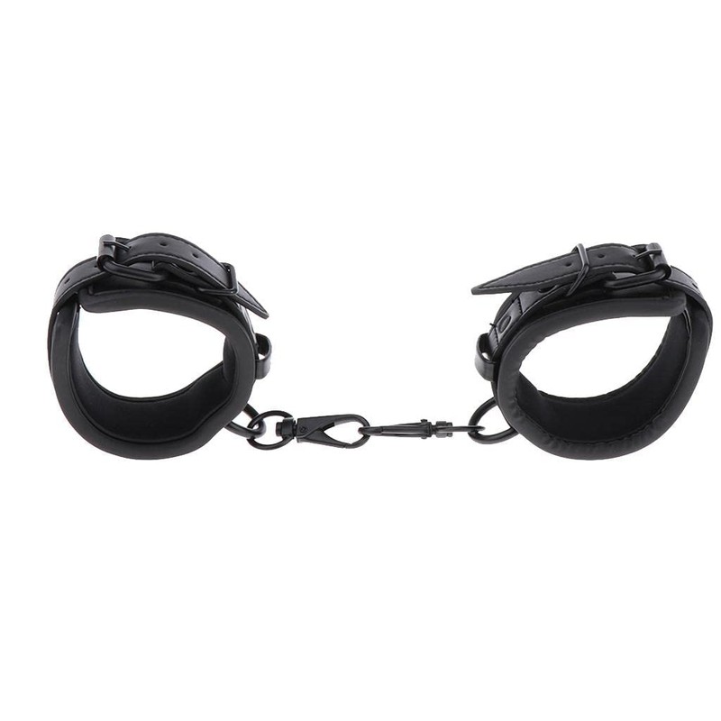 zalati Black Adjustable PU Leather Ankle Cuff Cover for Decorative