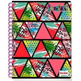 Scribe, Incolors, Cuaderno Profesional, Pasta Semi Rígida, Espiral Doble, Raya, 100 hojas, Diseños aleatorios                                         