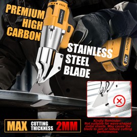 Cordless Sheet Metal Cutter Brushless for De-walt 20v Max Battery(Tool Only), Metal Shears 360 Degree Pivoting Head, Electric Metal Scissors for for Cutting Stainless Sheet, Metal, Iron, 221 Ft-Lbs