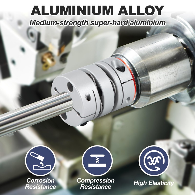 Flexible Shaft Coupling, D34 L45.6 Aluminum Flexible Diaphragm Motor Shaft