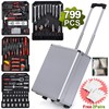 799pcs Aluminum Trolley Case Tool Set Silver - General Household