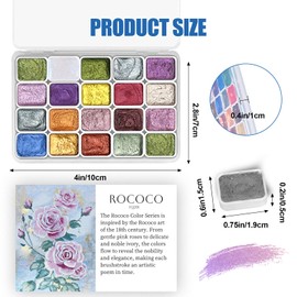 CraftyManor Mini Forestry Shifting Watercolor Painting Set, 20 Color Shifting Watercolor Paint Set, Shimmer Metallic Watercolor Paints Set, Glitter Watercolor Paint, Solid, Rococo Style