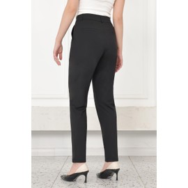 Black Dress Pants for Women Work Business High Waisted Trousers Skinny Leg Formal Stretch Slim Office Tummy Control Professional 29" Inseam Slacks