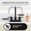 NOHALIPY Stainless Steel Matte Black Bathroom Faucet with Pull Out