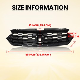 YLT AUTO Front Bumper Cover Upper Grille Replacement Shroud Gloss Black Front Air Intake for 2019 2020 2021 Volkswagen VW Jetta MK7