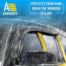 Extra Durable Window Deflectors Tape-On Window Visors Rain Guards Fit for Jeep Wagoneer L 2023-2025, Sun Visors, Wind Vent for Shades, Exterior Car Accessories - 4pcs. AG0640