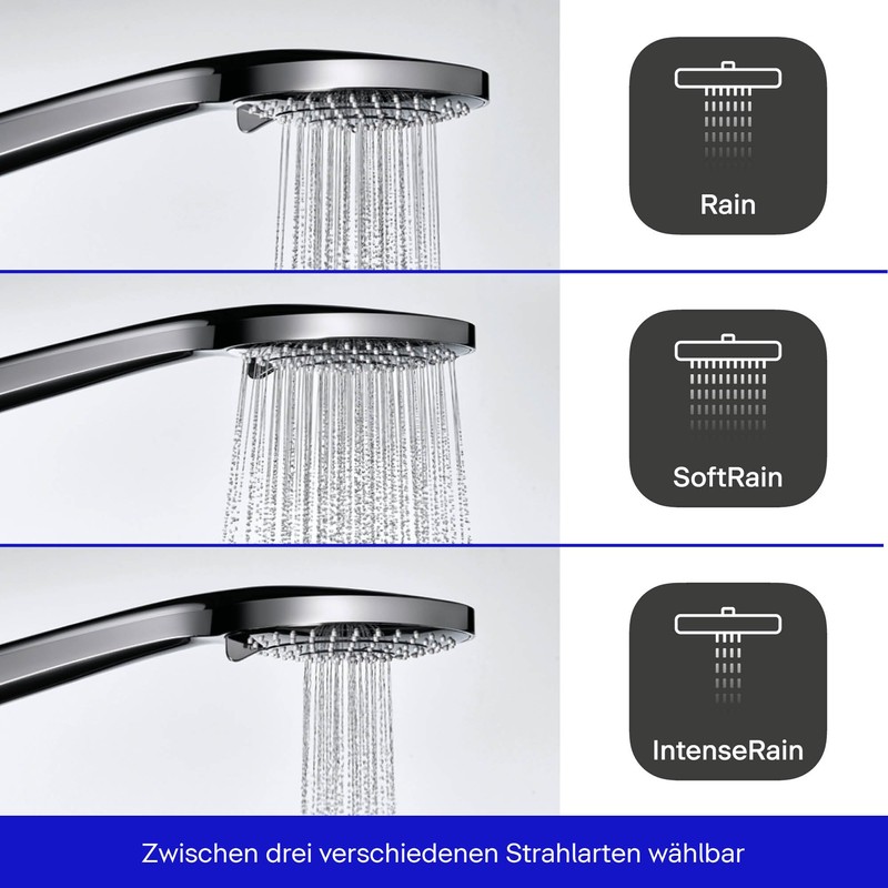 Duravit Universal Shower Head with 3 Jet Types (Rain, Intense