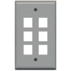 RiteAV Blank Wall Plate for Keystone Jacks - Gray 1
