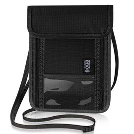 Likesing Chest Pocket Travel Purse, black, Modern