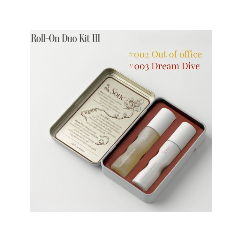 SONC Botanical Aroma Oil Roll-On Duo Kit 18ml*2ea & Tin