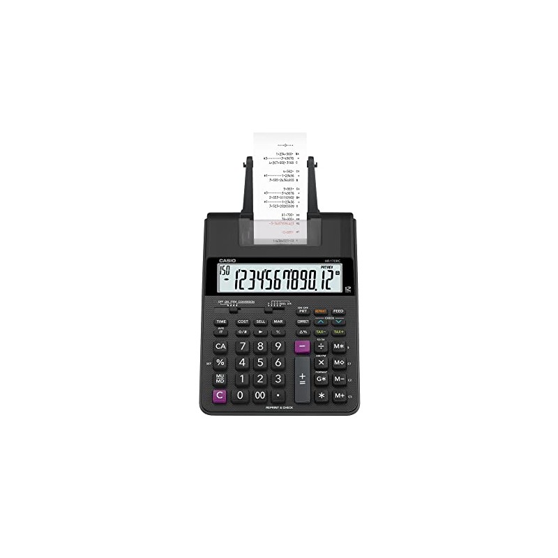 Casio HR-170RC Calculadora de impresión, negro, 2.6" x 6.5" x