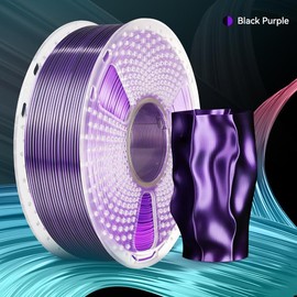 Dual-Color,Triple-Color,Four-Color 1KG/3KG Bundle/6KG Bundle 1.75mm SILK Filament Bundle Compatible with 99% 3D printers:_Dual-Color | Black+Purple